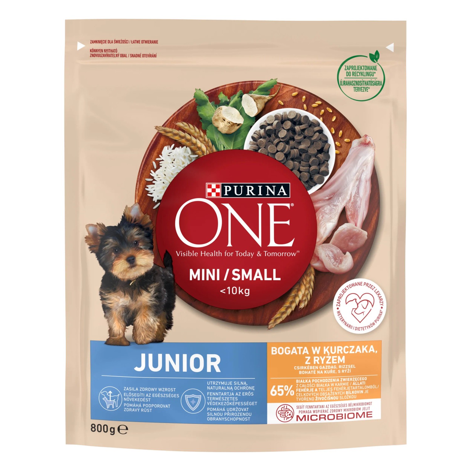 Purina One Granule Mini/Small Dog Junior kuře s rýží 800 g