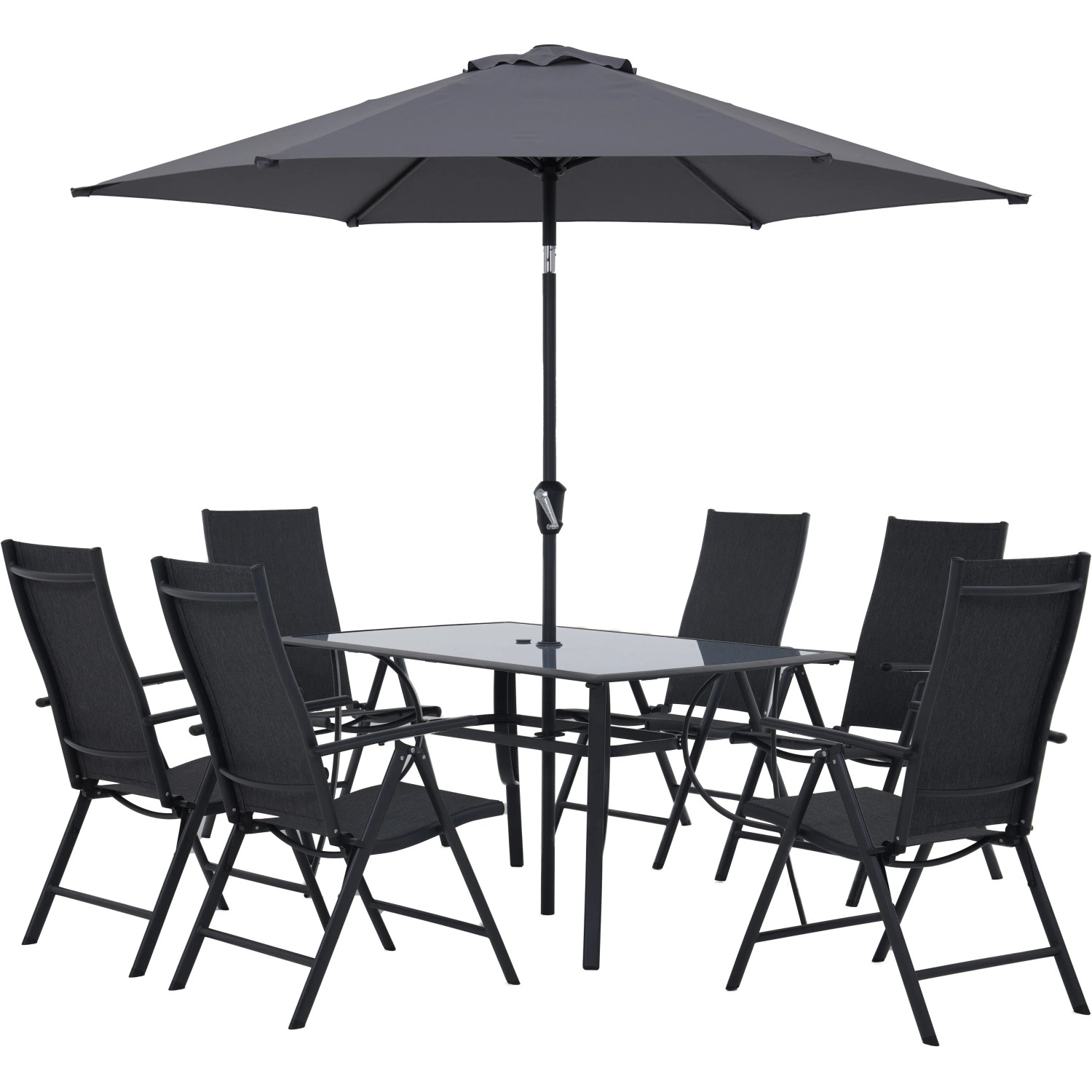 Sestava zahradního nábytku Townsville hliníková antracitová 8dílná