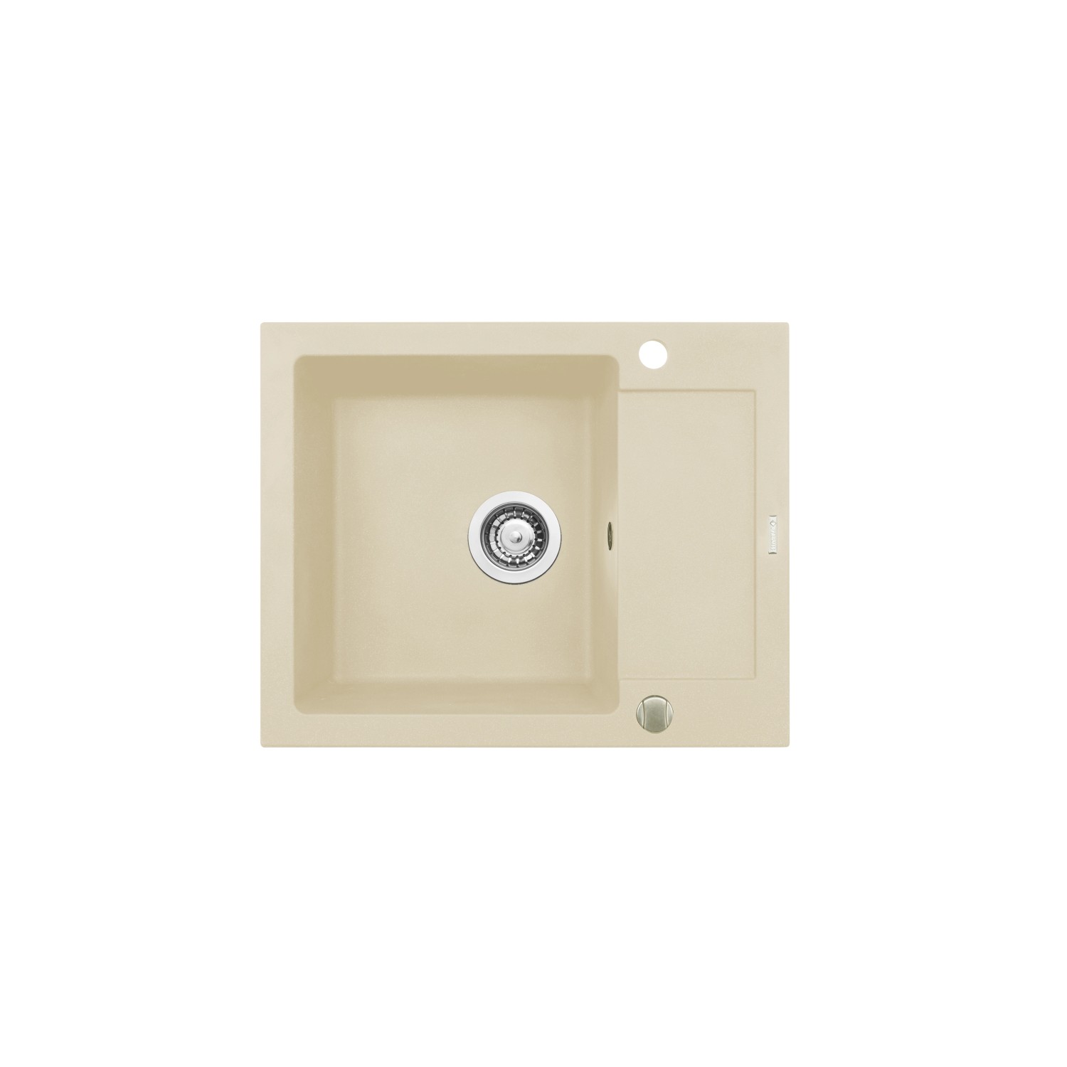 Pyramis Granitový dřez s odkapávačem Mido 1B 1D, vanilla, 62 x 50 cm