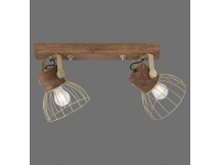 Just Light. Nástěnné/stropní sv. Alami 2bodové, matný mosaz, 29 x 29 x 64 cm