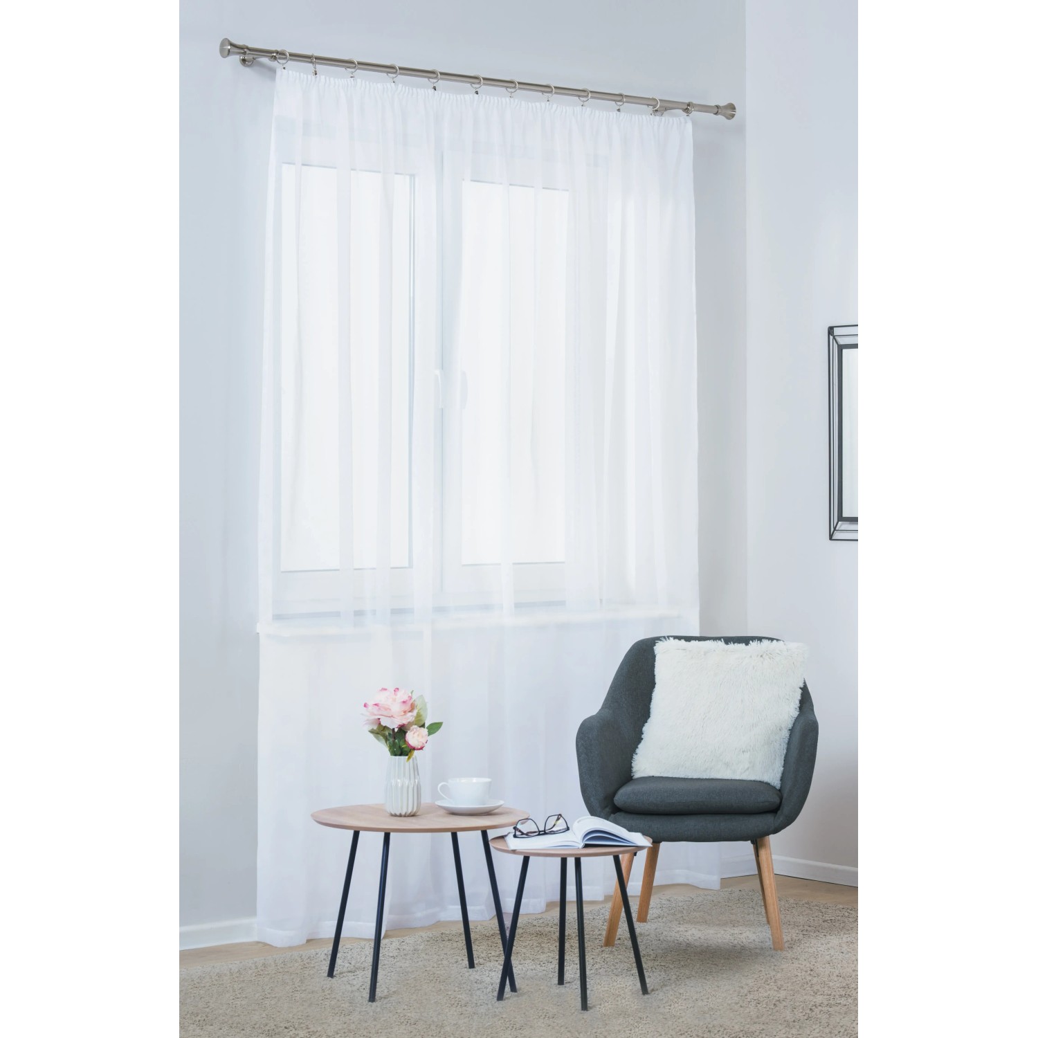 SPLENDID Záclona DIANA s páskou, bílá, 400 x 260 cm