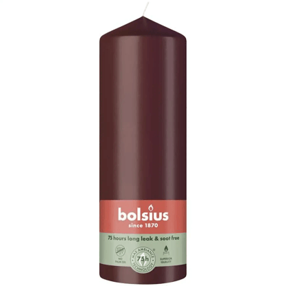 Bolsius Válcová svíčka Essentials, bordó Velvet Red, pr. 6,8 x 20 cm