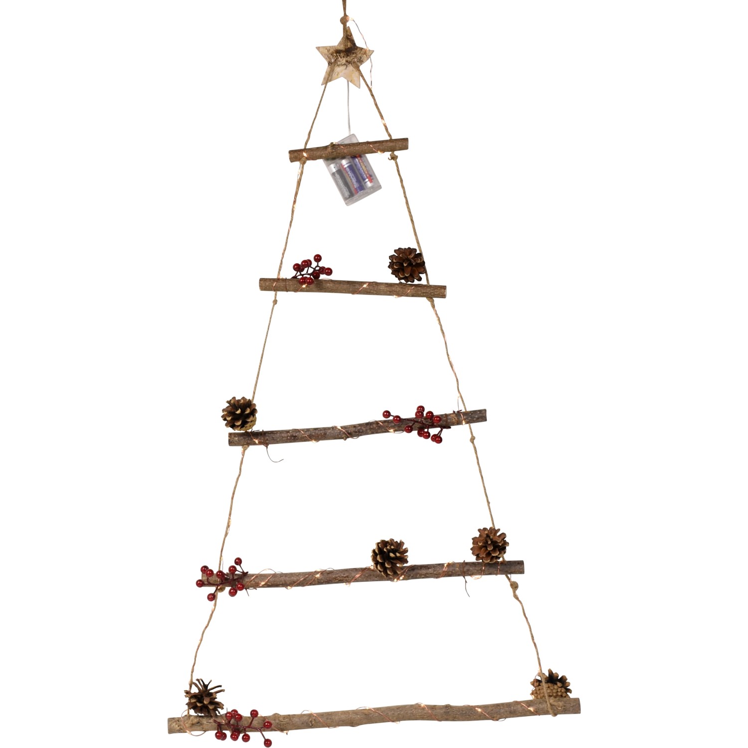 Boltze Home Dekorativní stromek s LED, přírodní, 95 x 50 x 5 cm