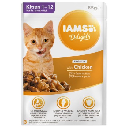 IAMS Kapsička Delights Kitten s kuřecím masem v omáčce 85 g