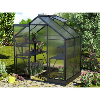 Vitavia Skleník Apollo 2500 vč. základny, HKP 4 mm, černá, 193 x 136 cm