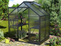 Vitavia Skleník Apollo 2500 vč. základny, HKP 4 mm, černá, 193 x 136 cm