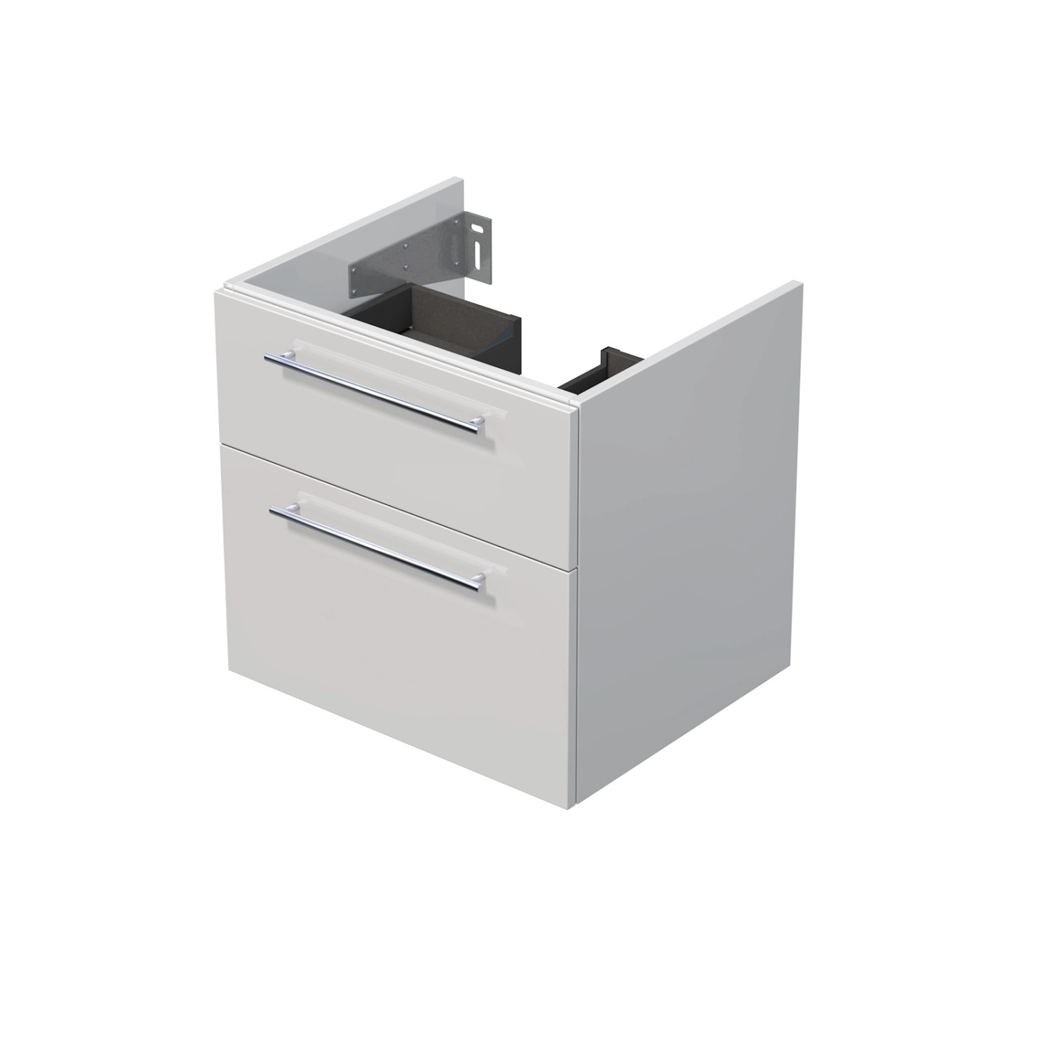 INTEDOOR Koupel.skříň pod desku BEE, úchyt chrom, 2zás., š. 60 cm, bílá lesk