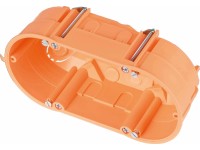 Elektroinstalační krabice do dutých stěn dvojitá 135 mm x 65 mm IP30 oranžová