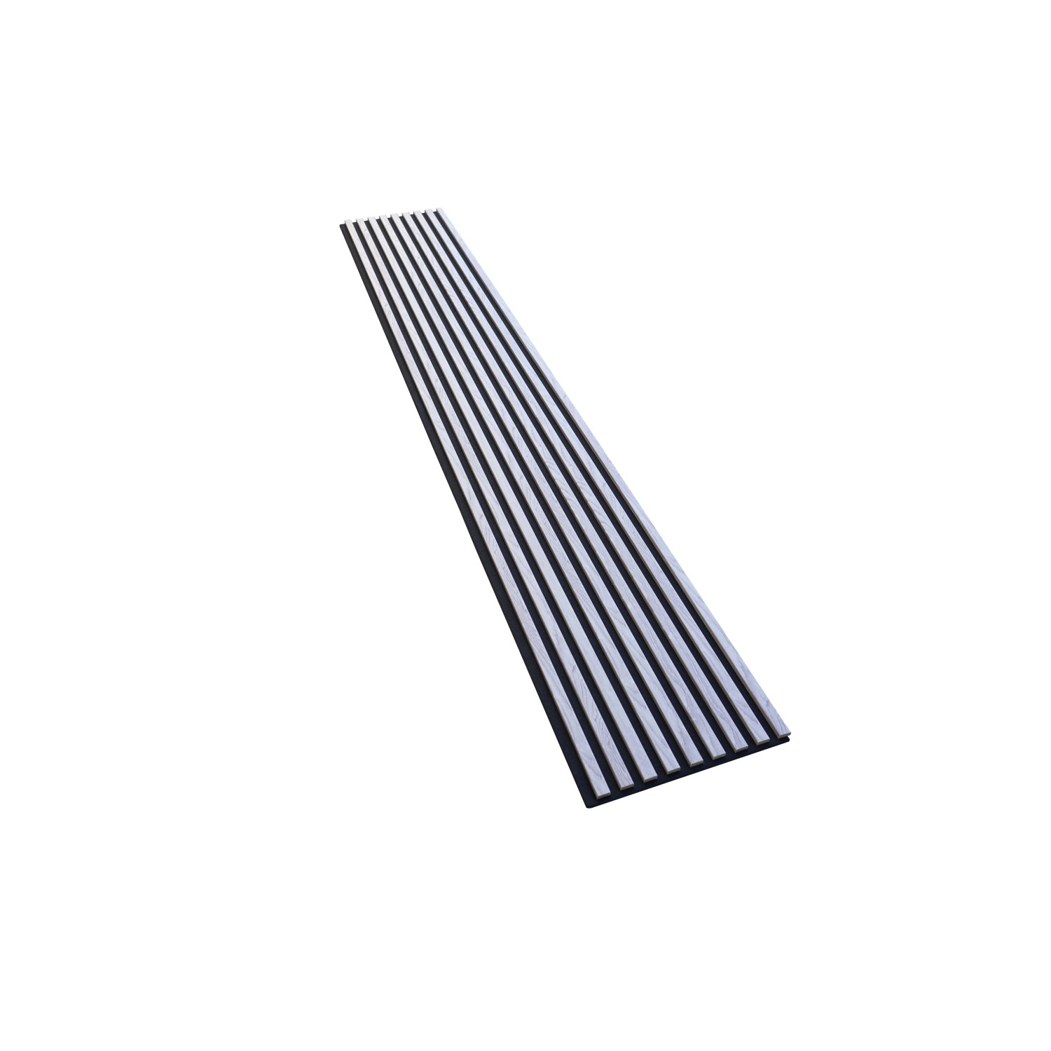 Designový panel na černé plsti s lamelami z MDF, dub šedý, 260 x 42 cm