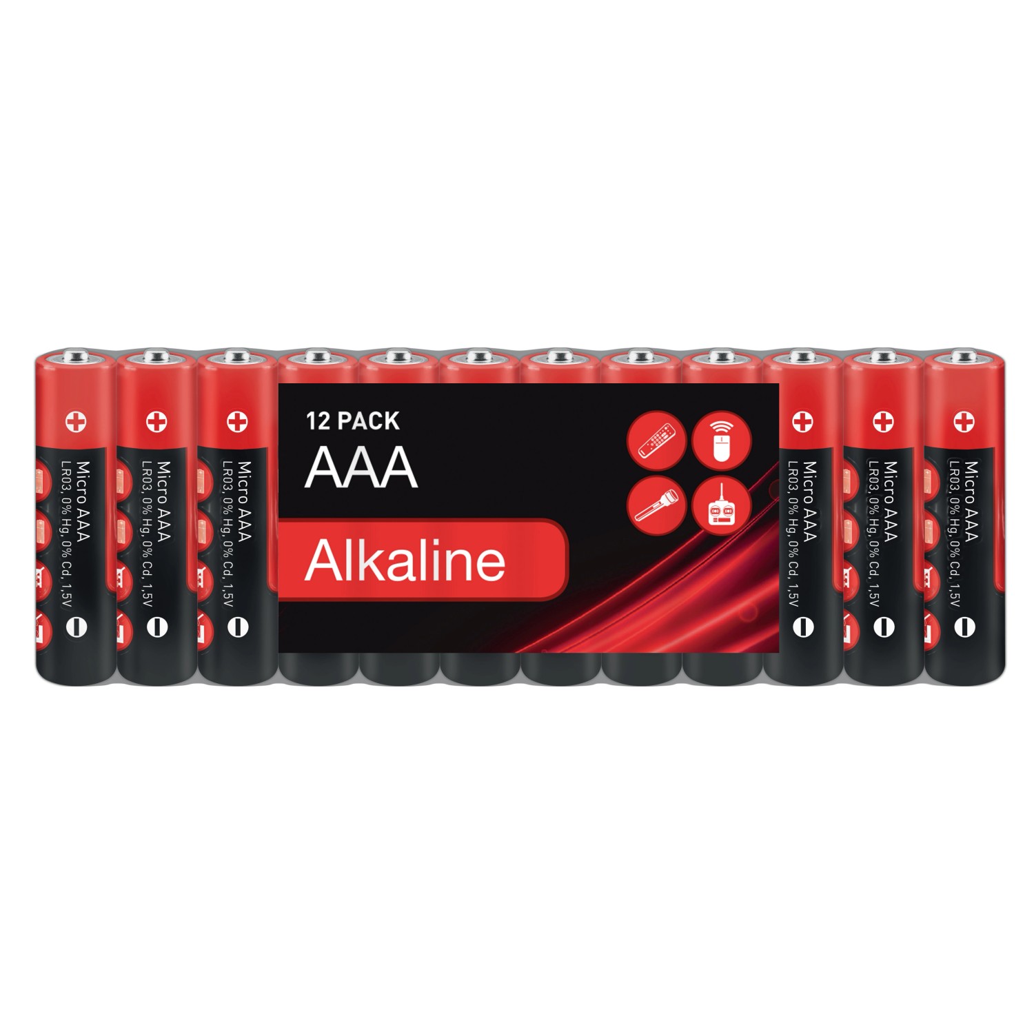 VLC Alkalické baterie Micro AAA LR03 1,5 V, 12 ks