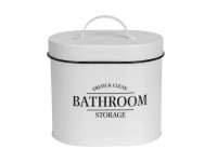 Wenko Kovový koupelnový box s víkem Pali, bílá, 14 x 16 x 10,2 cm