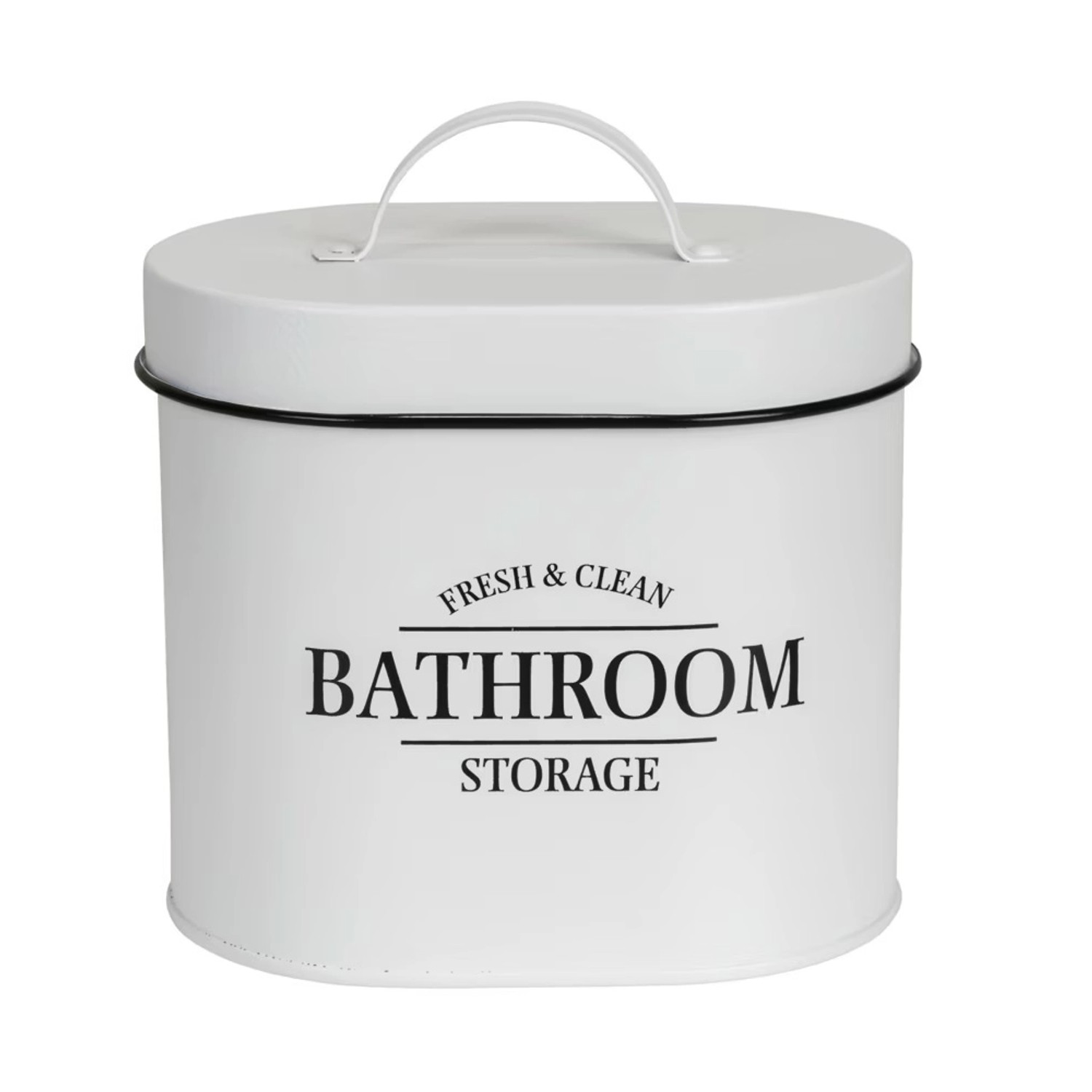 Wenko Kovový koupelnový box s víkem Pali, bílá, 14 x 16 x 10,2 cm