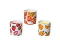 Vonná svíčka citronela v keramické nádobě s motivem, různé druhy, pr. 6,7 x 7 cm