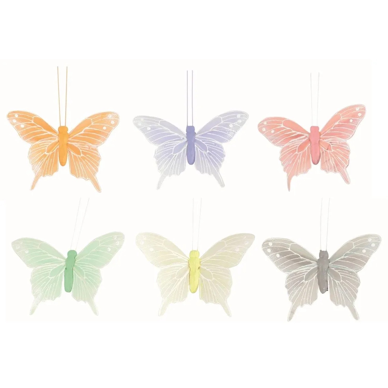 Anděl Přerov Motýli s glitry na klipu 8,5 x 6 x 1,5 cm, 6 ks v sáčku