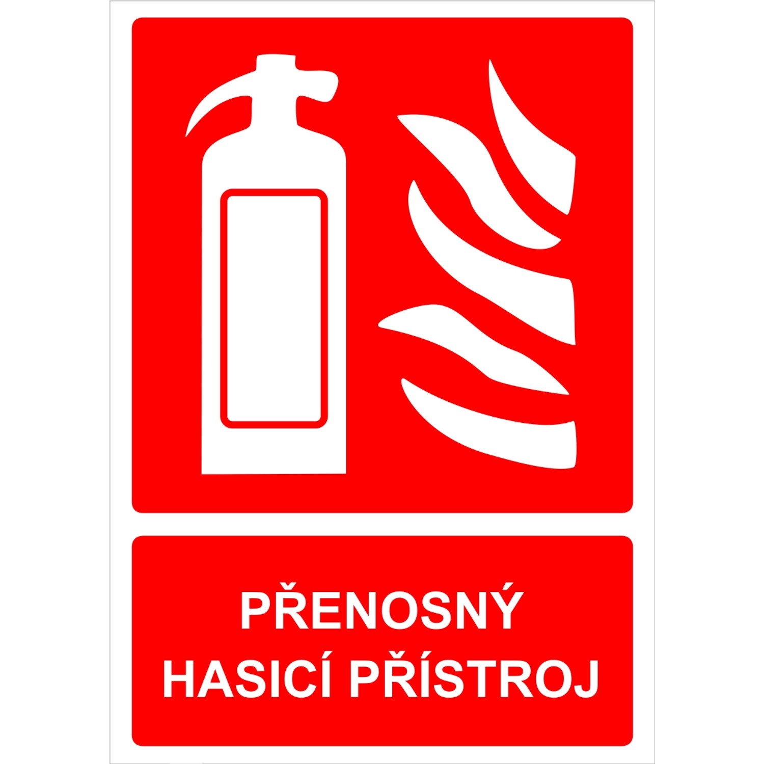 Přenosný hasicí přístroj (včetně textu)