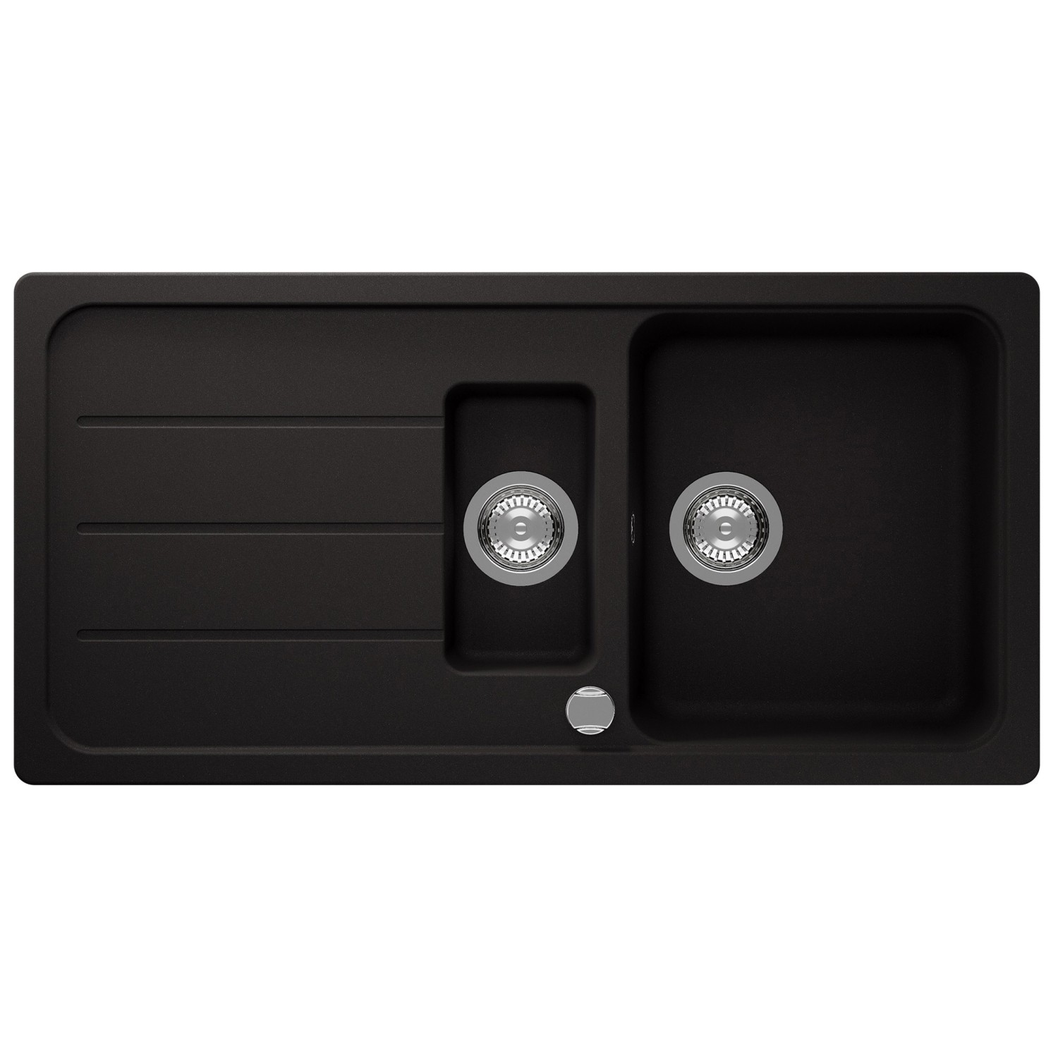 Respekta Granitový dřez Austin 1,5, černá, 100 x 50 cm