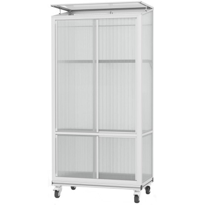 Vitavia Skleník Polis 350 HKP 4 mm, s kolečky, hliník, 81 x 43 x 168 cm