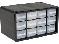 LUX-TOOLS Plastový dílenský organizér, 12 zásuvek, 24,8 x 14,9 x 14,2 cm