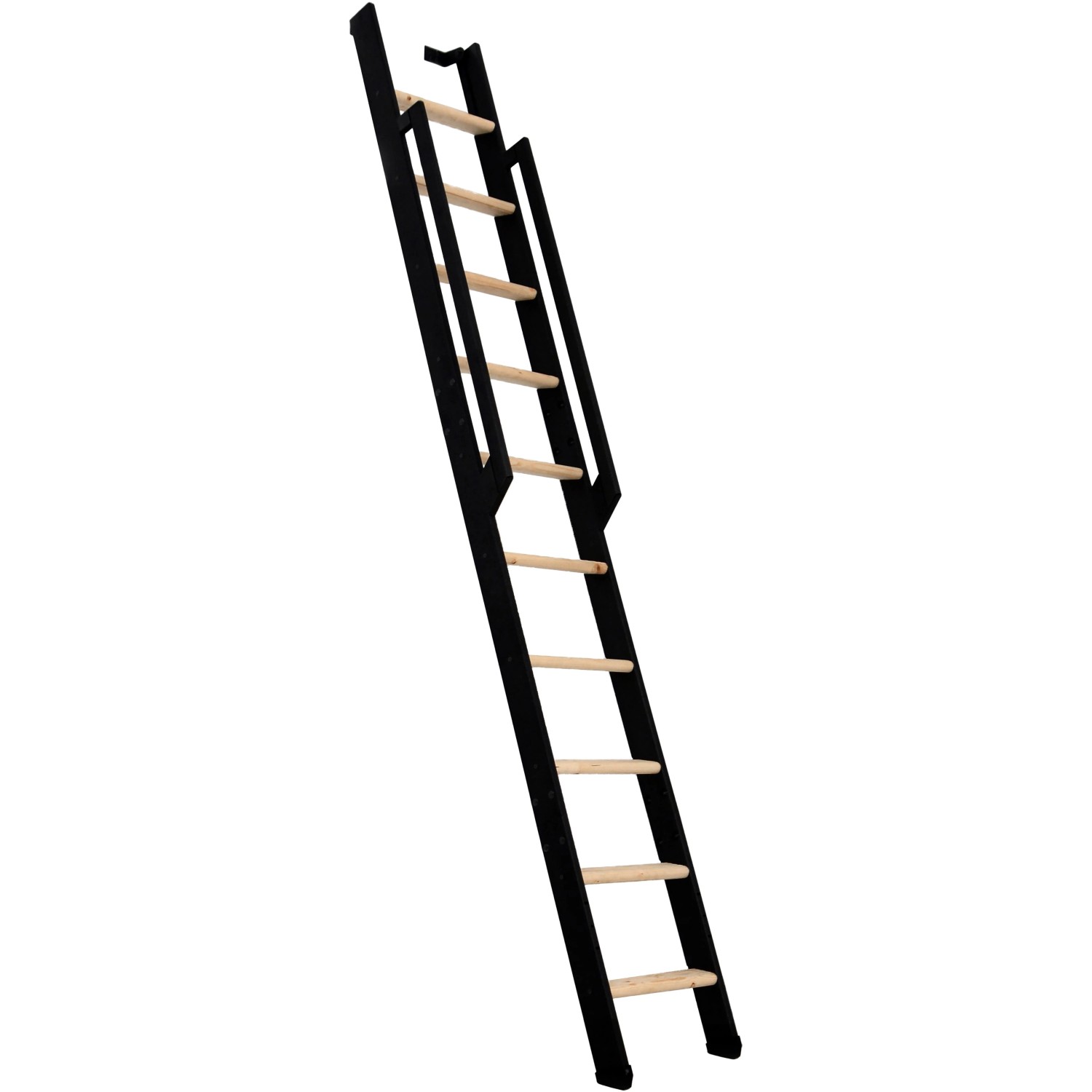 Minka STAIRS Přímé žebříkové schodiště Strong buk/černá, 10 schodů, 243 cm