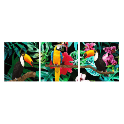 Bondecor 3dílná sada obrazů Jungle 30 x 90 cm