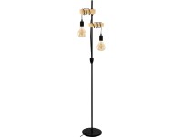 EGLO Stojací lampa TOWNSHEND, hnědá/černá, E27, 205 x 250 x 1665 mm