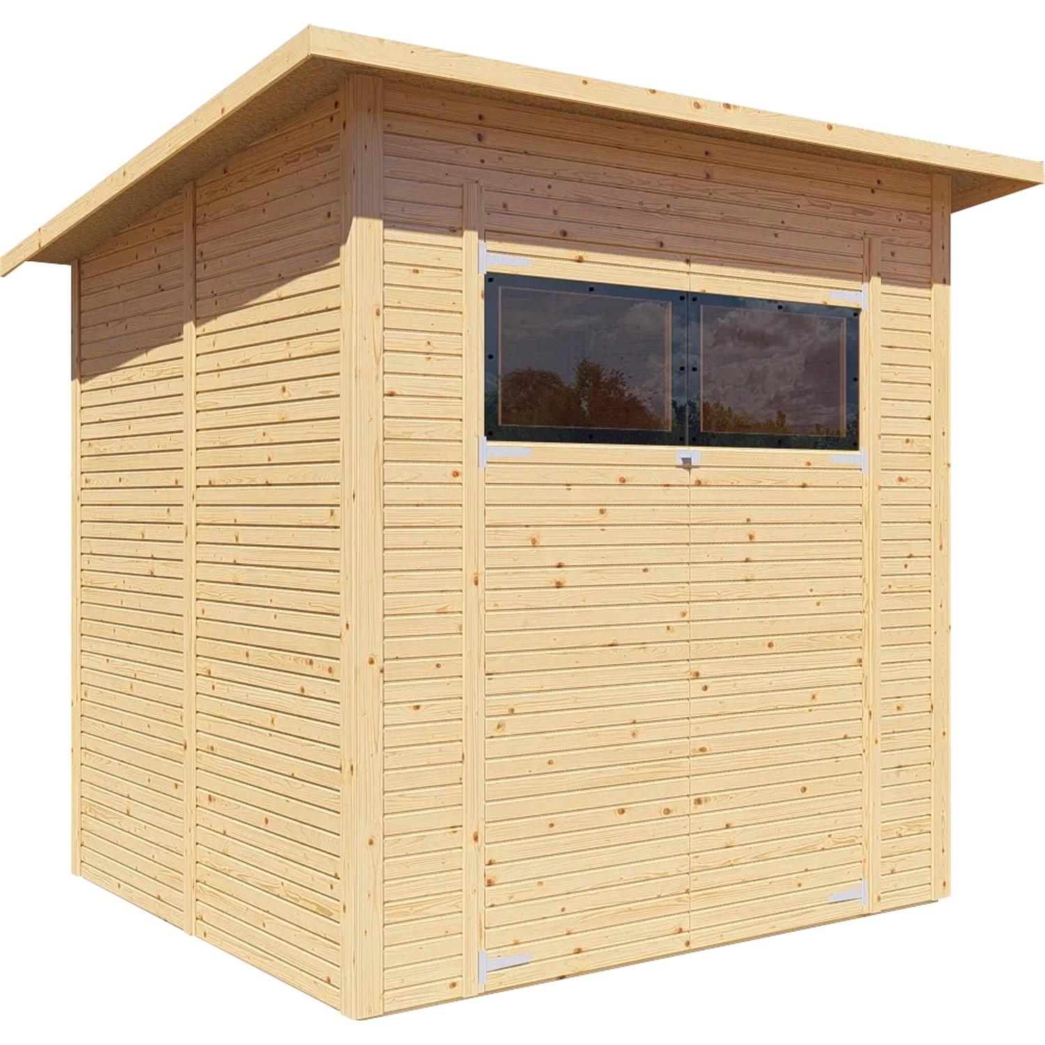 Bertilo Dřevěný domek na nářadí Pent Modern 3, přírodní, 208 x 202 cm