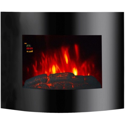 EL Fuego Aarau Nástěnný elektrický krb oválný černý 1,8 kW