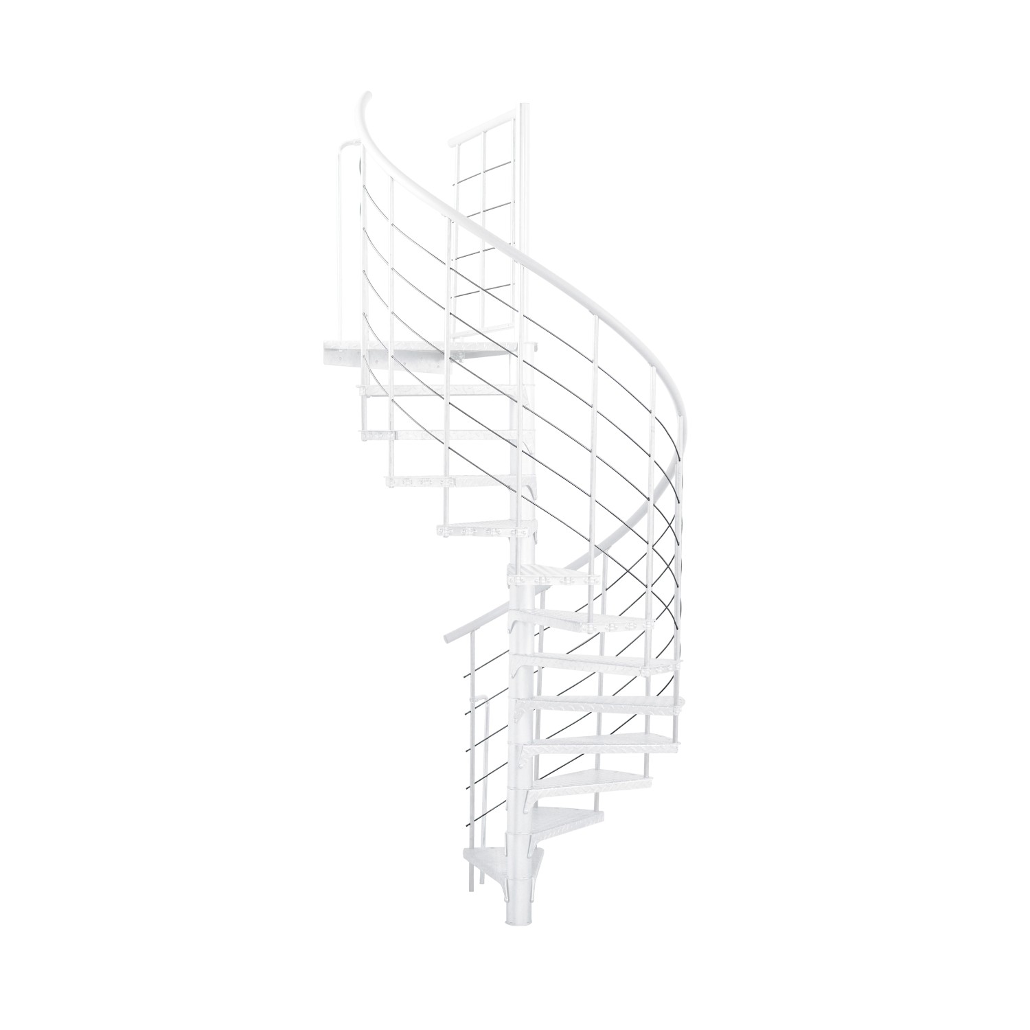 Minka STAIRS Venkovní točité schodiště Rondo Spino Zink Color bílé pr. 140 cm