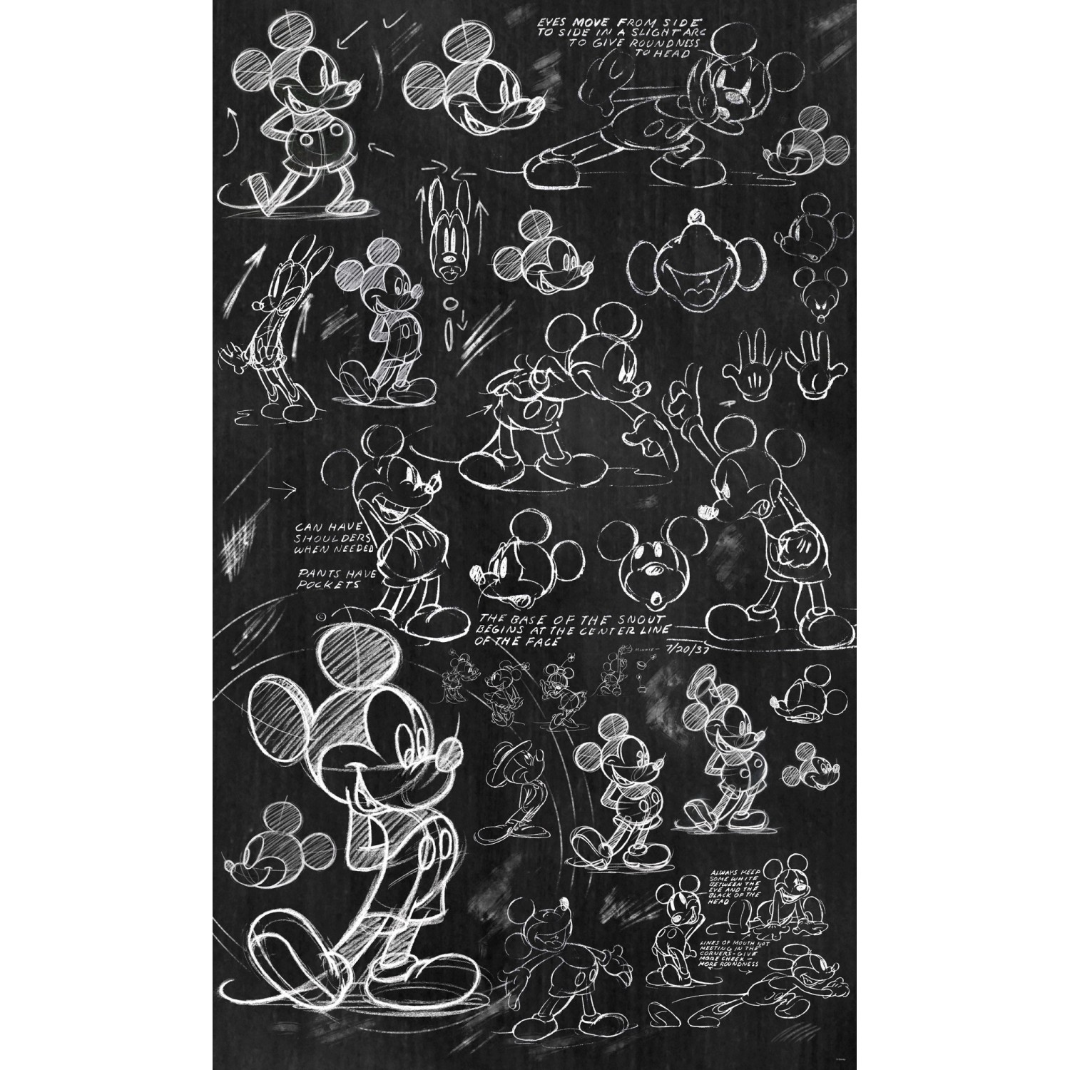 Komar Vliesová fototapeta Mickey Chalkboard 120 x 200 cm