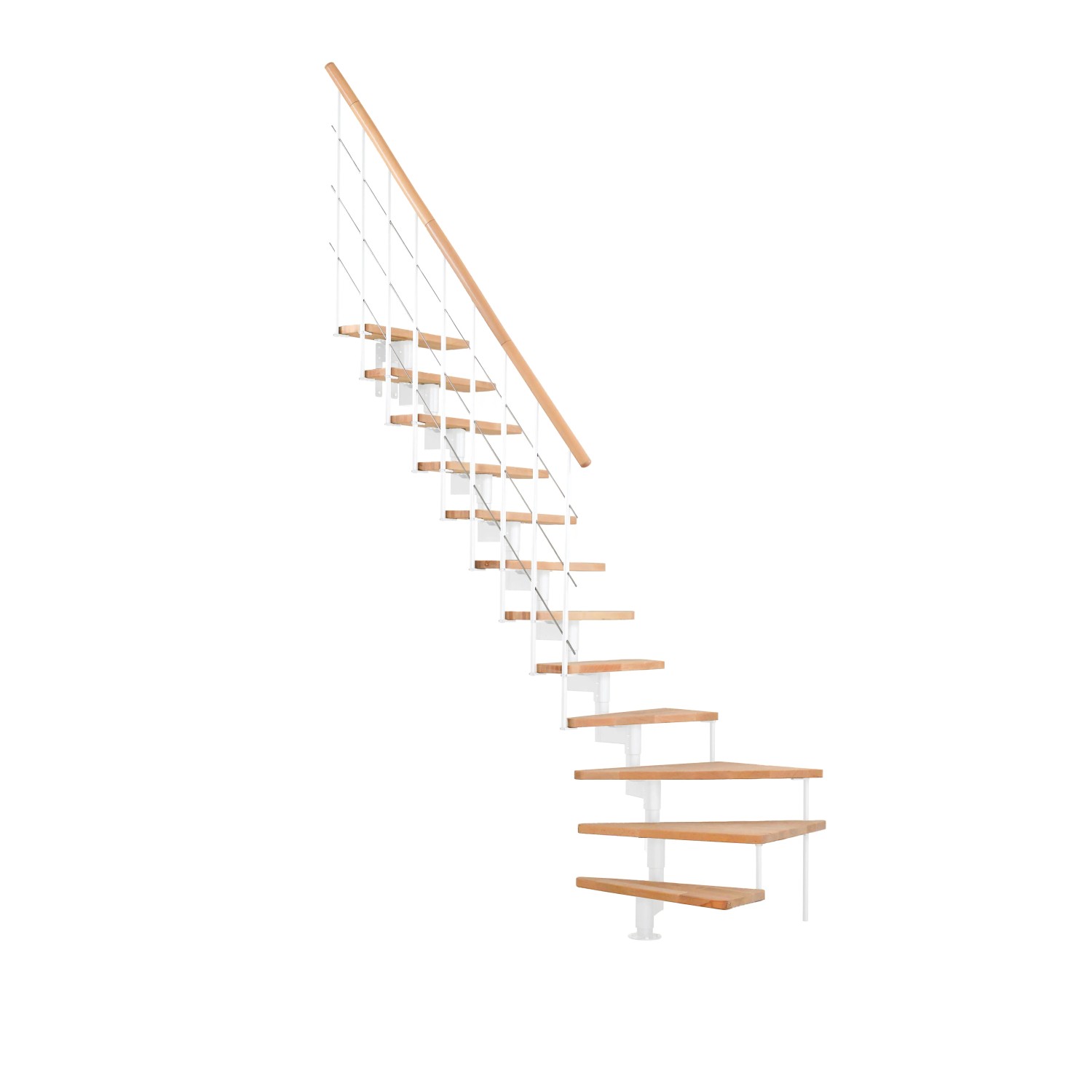 Minka STAIRS Lomené modulové schodiště Style Turn buk/bílá, 304,2 cm