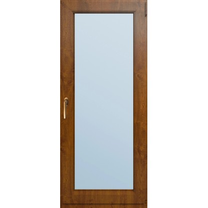 Dveře balkónové plastové 4-komorové, 2-sklo, zlatý dub, 2100 x 800 mm, P