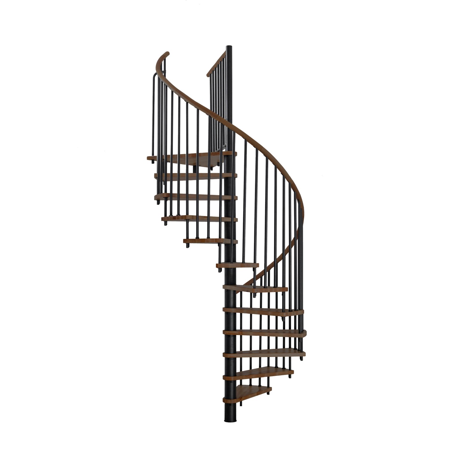 Minka STAIRS Kombinované točité schodiště Spiral Wood ořech/černá pr. 140 cm