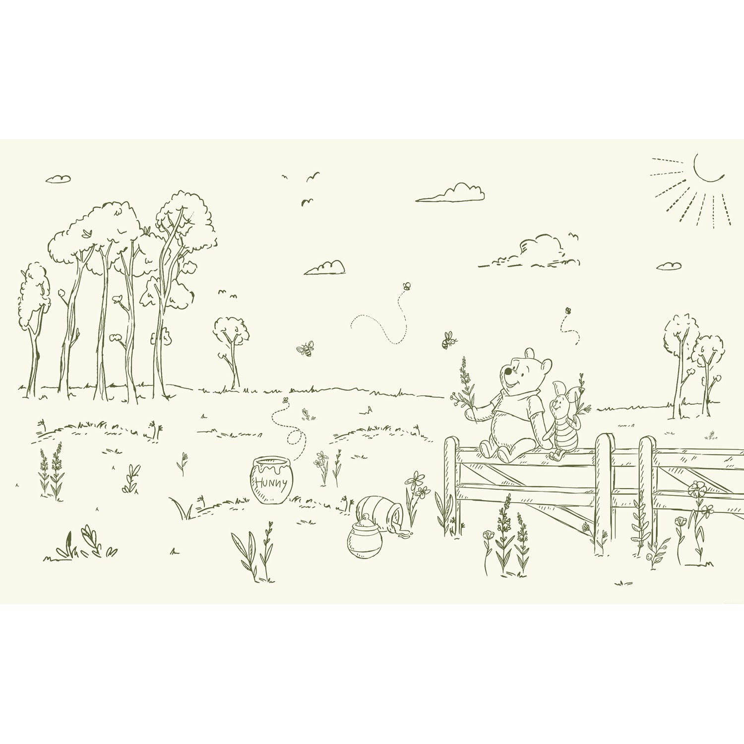 Komar Vliesová fototapeta Disney Winnie the Pooh Bee At One W/ Nature 400x250cm