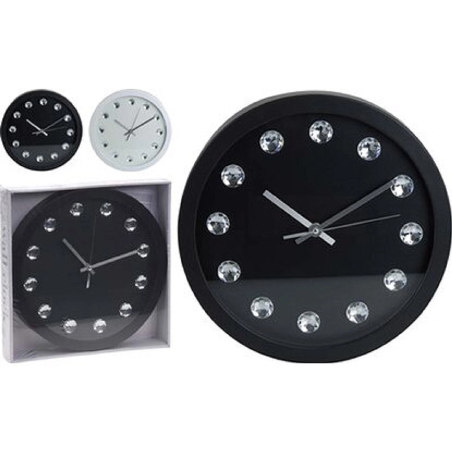 Nástěnné hodiny s ozdobným kamenem, 30 x 4 cm