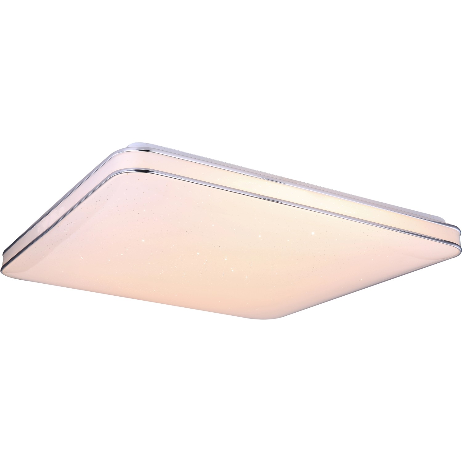 Globo LED stropní svítidlo LASSY, 48 W, bílá/chrom, 49,5 x 49,5 x 8 cm