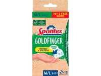 Spontex Jednorázové latexové rukavice Goldfinger, vel. M/L, 10+2 ks