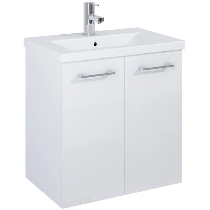 Maximus Skříňka pod umyvadlo Cheese, 2 dvířka, bílá + stříbrné úchytky, 60 cm