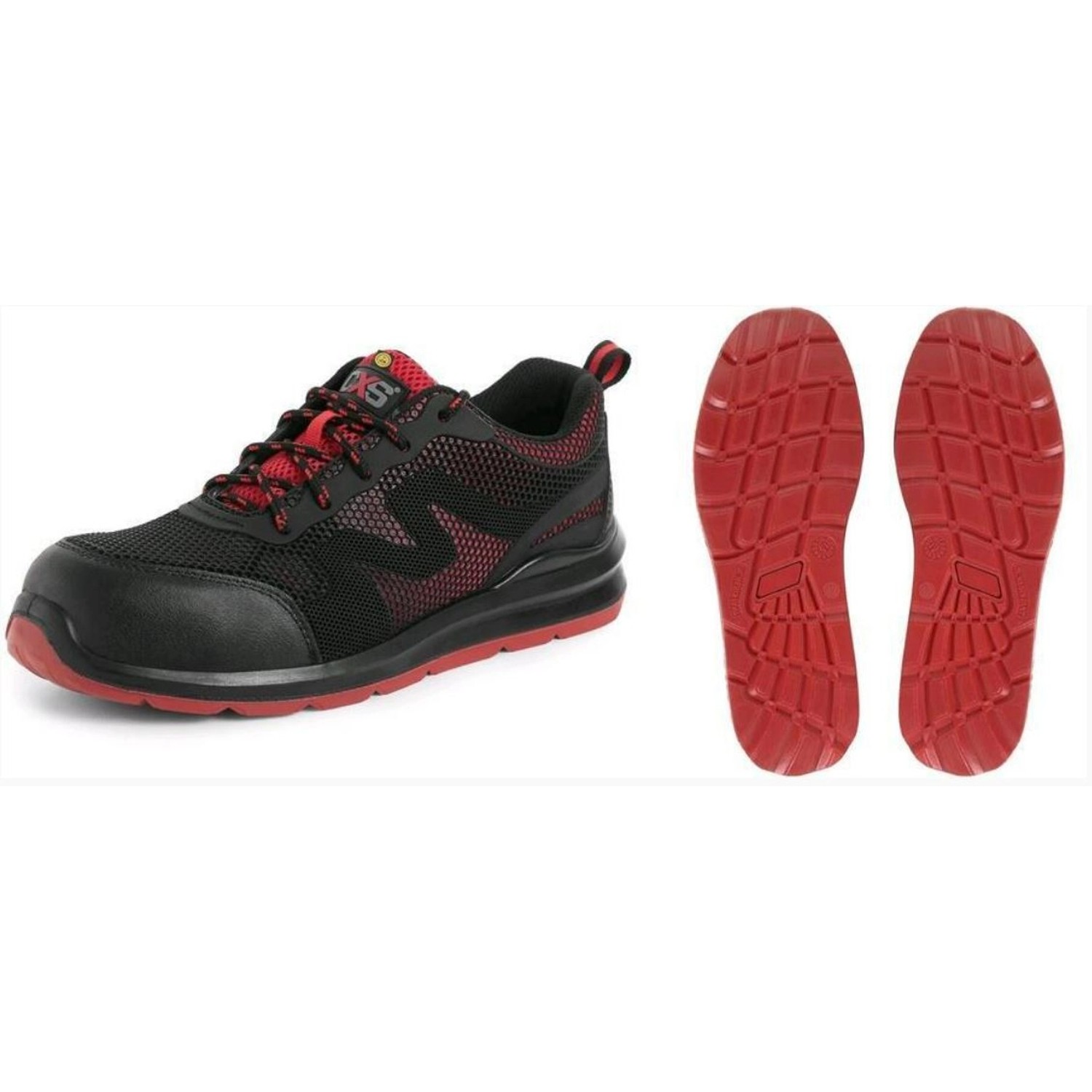 CXS Obuv polobotka ISLAND SYROS O1 ESD, černo - červená, vel. 44