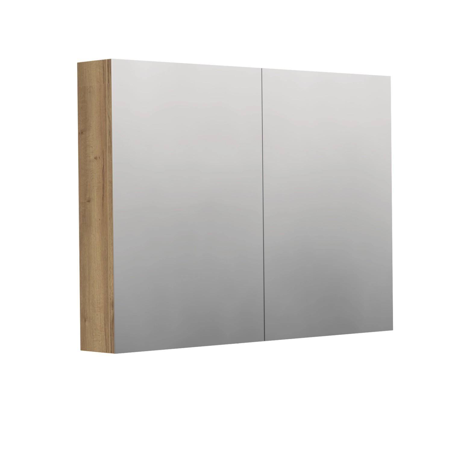 INTEDOOR Zrcadlová skříň BEE, 2 dveře, el. zásuvka, IP44, š. 100cm, dub Halifax