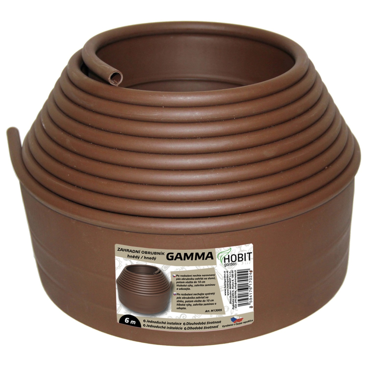 HOBIT garden Zahradní obrubník GAMMA hnědý 10 cm x 6 m