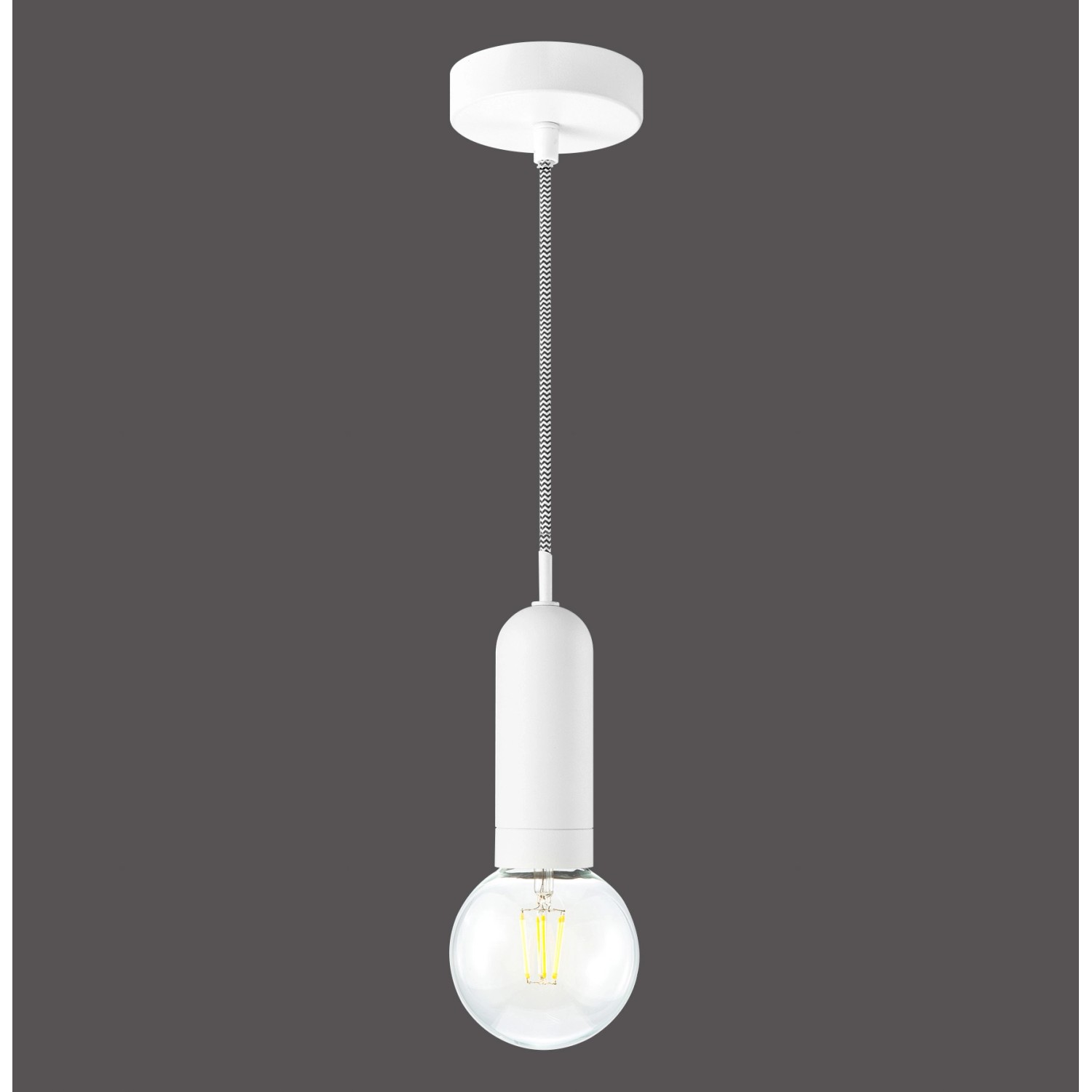 Just Light. Závěsné svítidlo Turn Me, 1xE27, bílá, pr. 10 x 120 cm