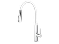 Novaservis Stojánková dřezová baterie Ferro Flexi 70730 bílé rameno a sprška