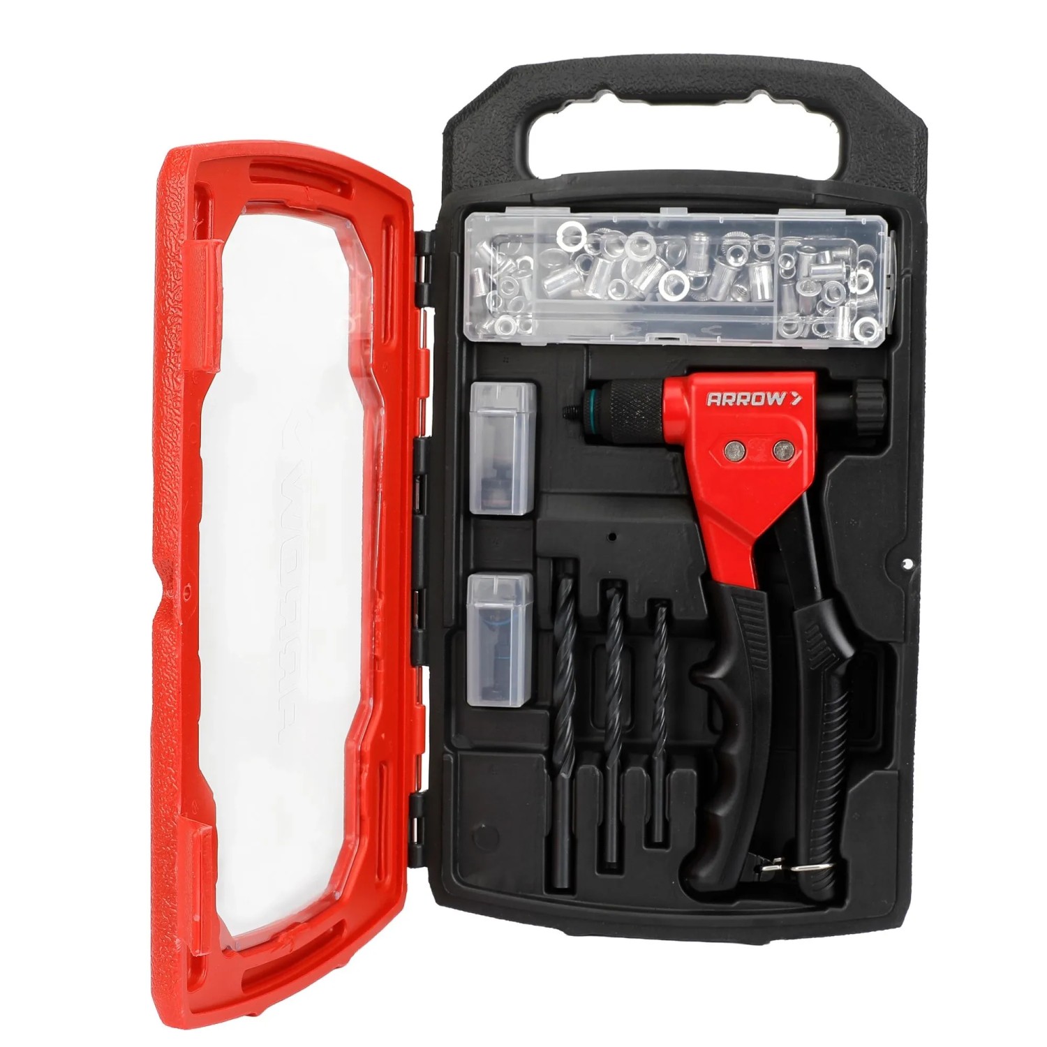 Arrow Kleště na nýtovací matice RNT1 v kufru vč. 75 matic a HSS vrtáků 6/7/9mm