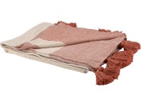 Bavlněná deka Ancient Secrets, off white/terakota, 140 x 180 cm