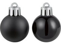 Sada vánočních koulí plast, černá, 9 ks, pr. 3 cm Sada vánočních koulí plast, černá, 9 ks, pr. 3 cm