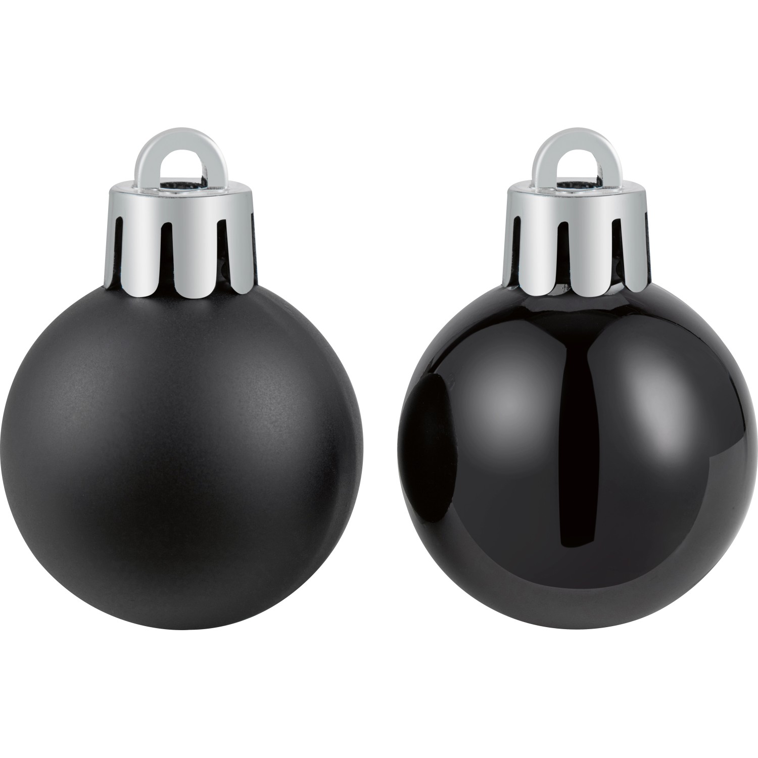 Sada vánočních koulí plast, černá, 9 ks, pr. 3 cm