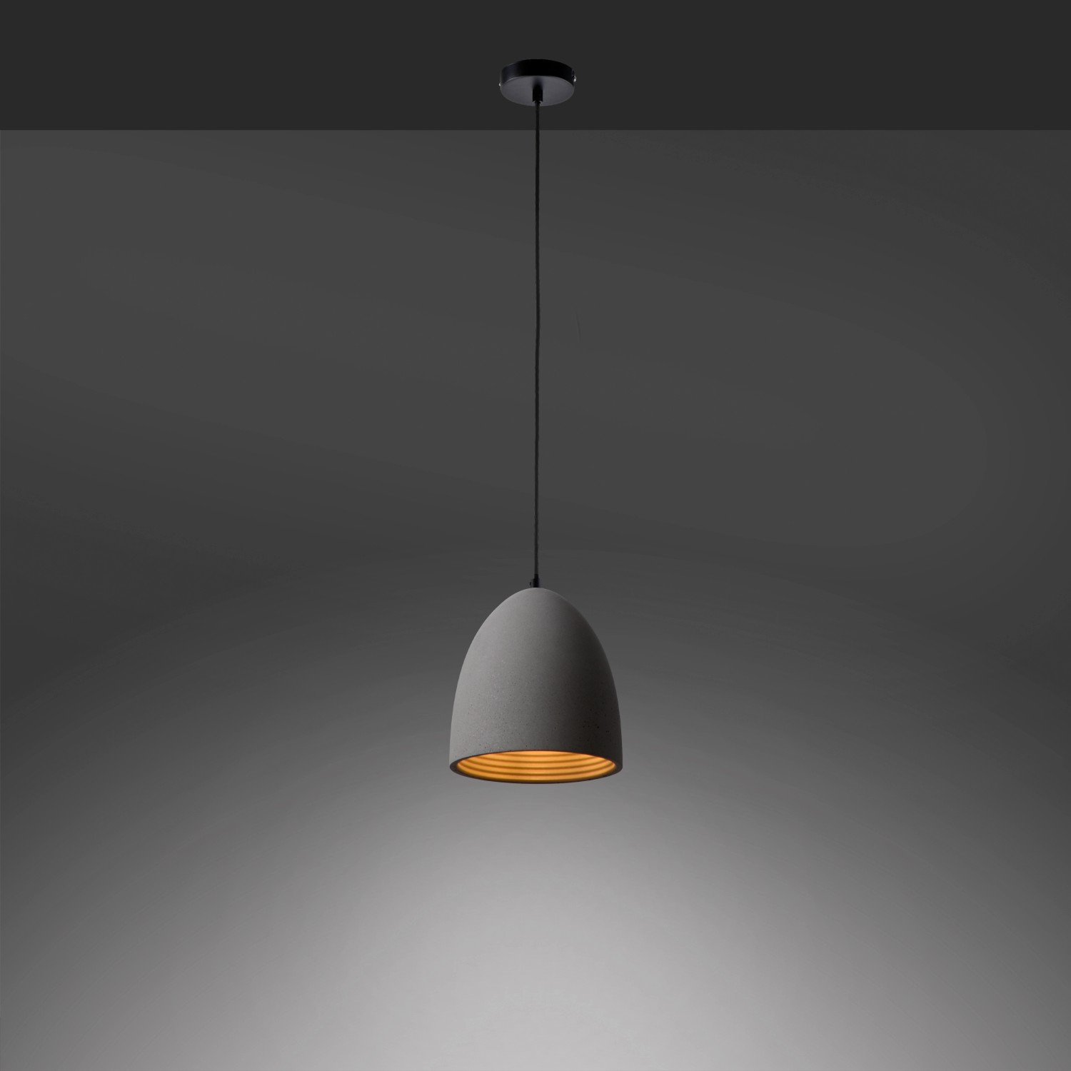Paul Neuhaus Závěsné svítidlo Eton, 1xGU10, vzhled betonu, pr. 21 cm