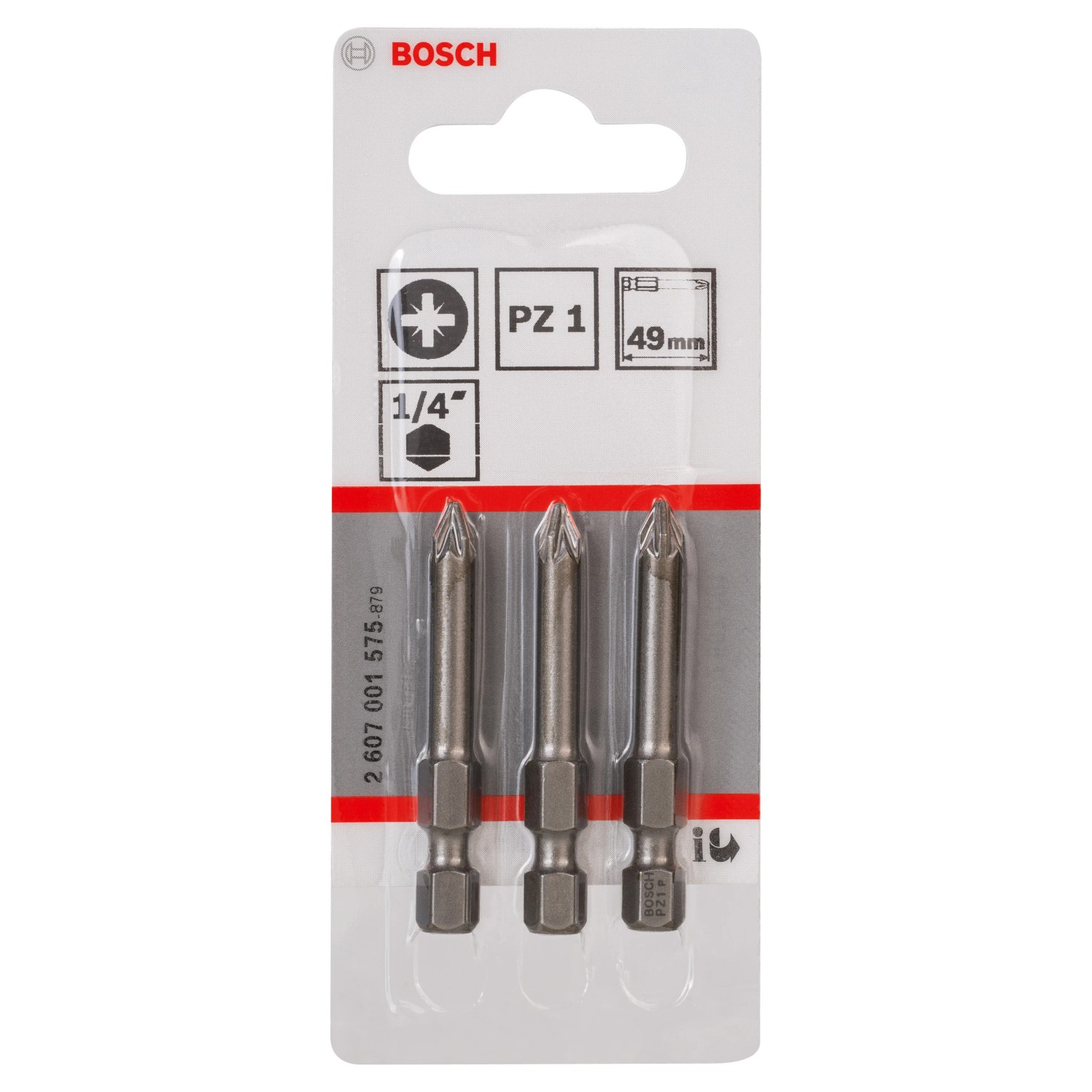Bosch Šroubovací nástavec Extra Hard PZ1, 49 mm, 3 ks