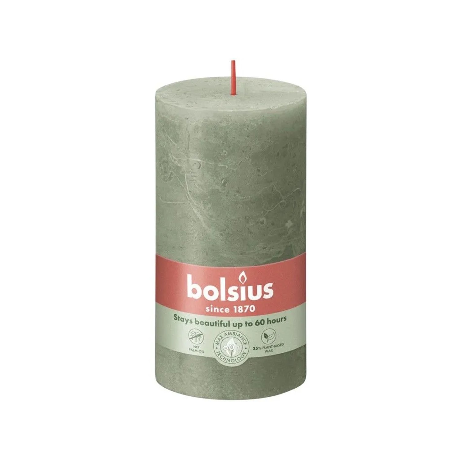 Bolsius svíčka válec Rustic Shine Fresh Olive zelená 68x130mm