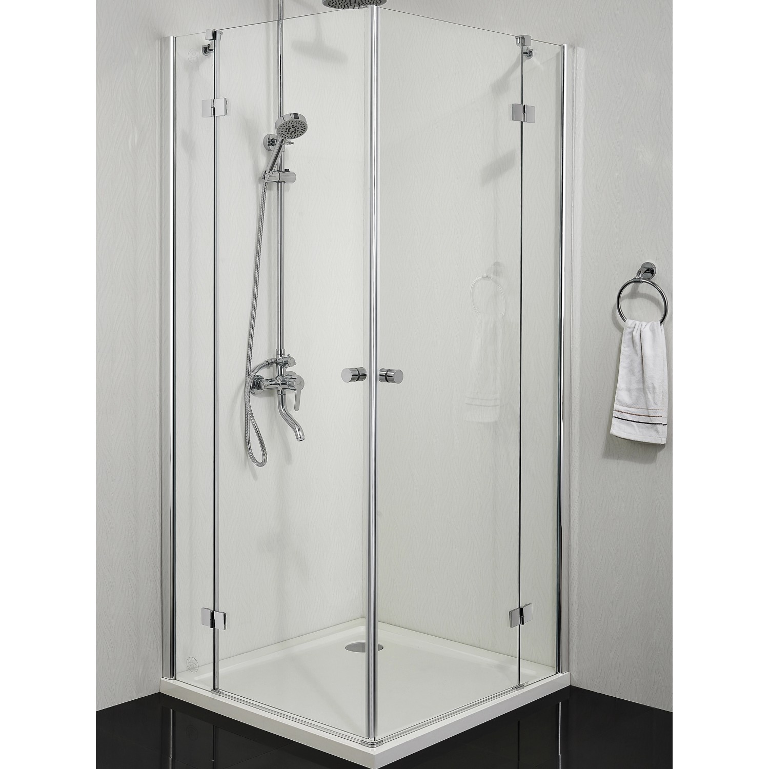 Sanotechnik Výkyvné sprchové dveře Smartflex D1290L, chrom, 87-89 x 195 cm, L